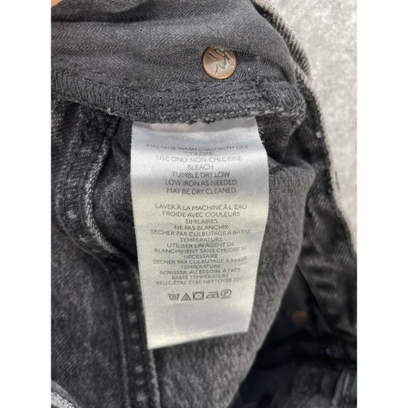 We The Free Shorts Womens 24 Black Distressed Denim Cutoff High Rise Raw Hem - Picture 11 of 11